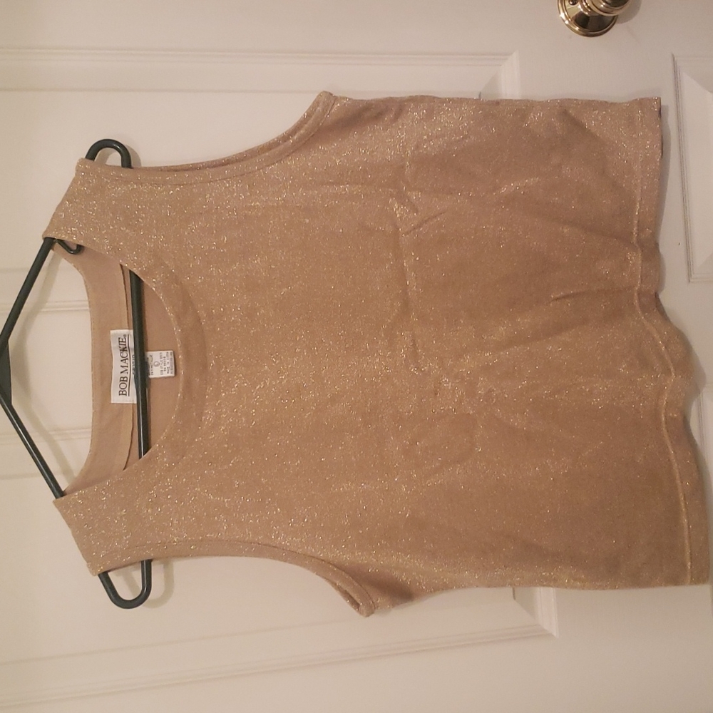 Ladies Gold Glitter Tank Top, like new